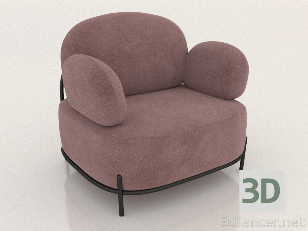 modèle 3D Fauteuil Coco (rose) - preview