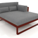 3d model Sofá modular XL, sección 2 derecha, respaldo alto, madera artificial (Rojo vino) - vista previa