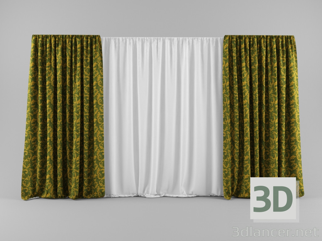 3d Curtains model buy - render