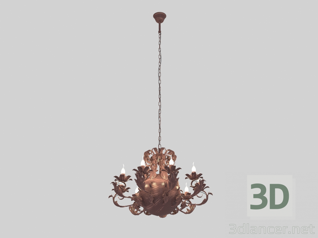 modello 3D Lampadario forgiatura (1339-9P) - anteprima