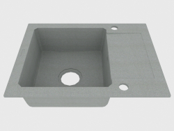 Sink, 1 bowl with draining board - gray metallic Zorba (ZQZ S11A)