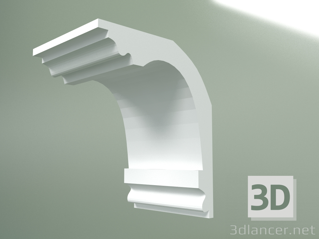 modello 3D Cornicione in gesso (zoccolo a soffitto) KT167 - anteprima