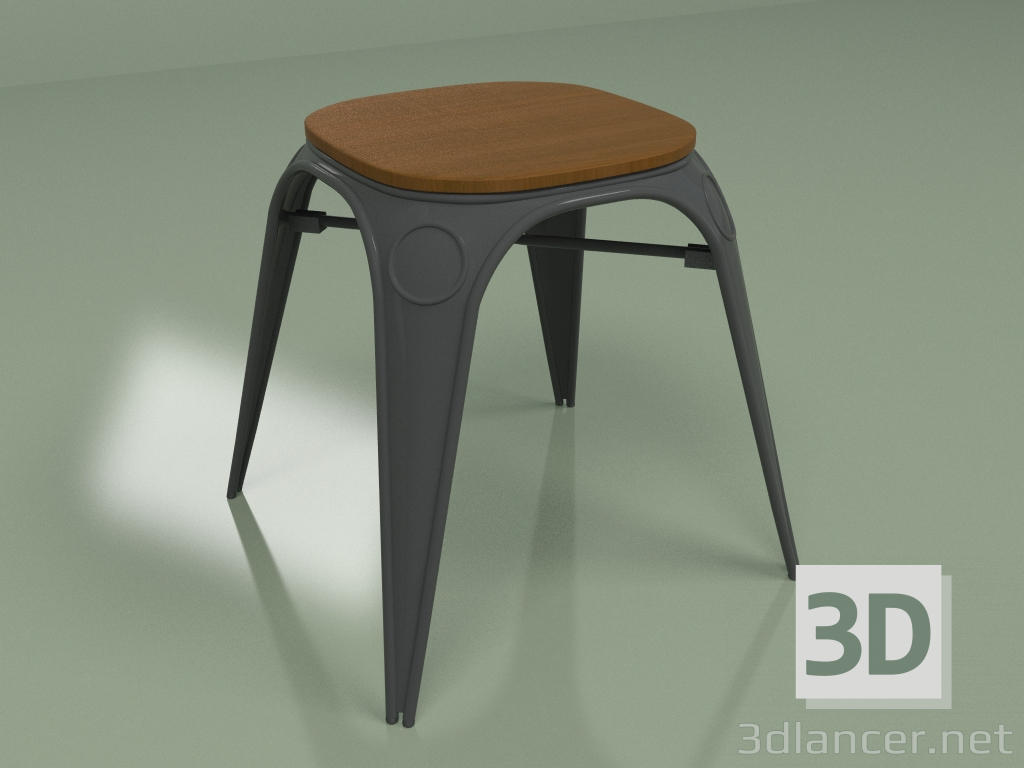 3D modeli Louix tabure yüksekliği 46 (koyu gri) - önizleme