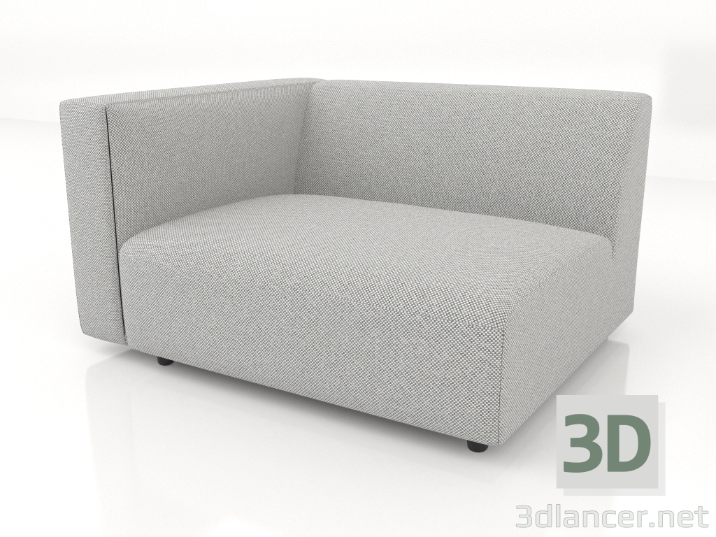 3D modeli Kanepe modülü 1 kişilik (XL) 103x100, solda kolçaklı - önizleme