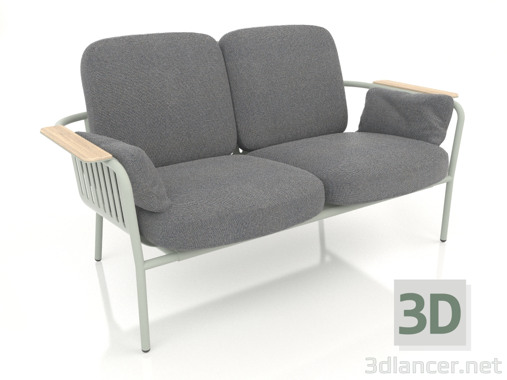 3d model 2-seater sofa (Cement gray) - preview