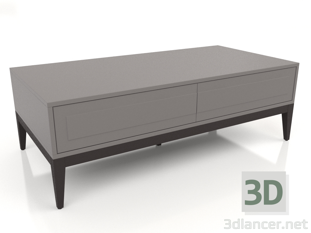 modèle 3D Table basse, placage noyer finition W, laque gris-beige mate (119,5 x 59,5 x 40 cm) - preview