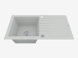 Sink, 1 bowl with draining board - gray metallic Zorba (ZQZ S113)