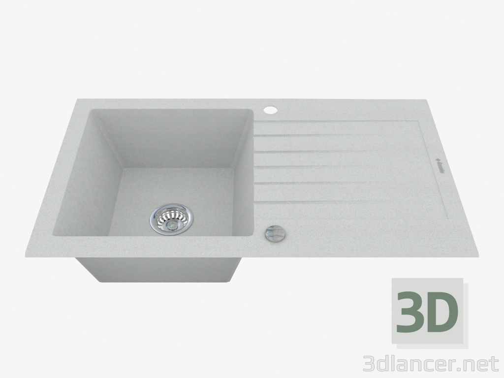 3d model Lavabo, 1 recipiente con escurridor - Zorba metálico gris (ZQZ S113) - vista previa