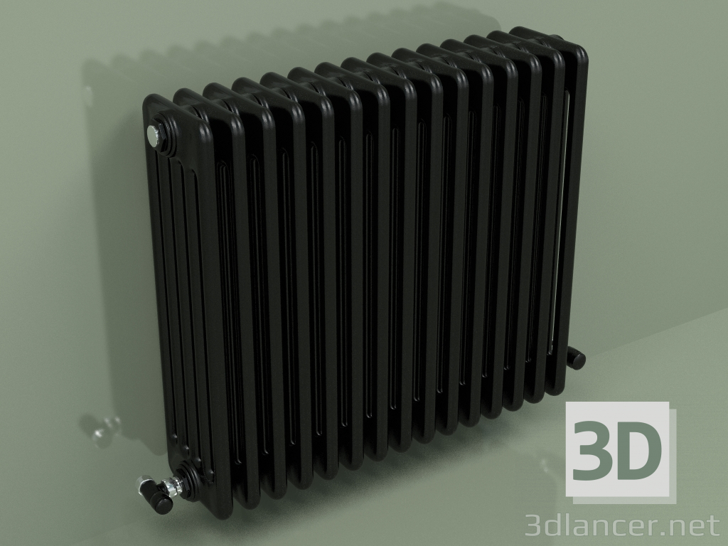 3d model Radiador TESI 5 (H 600 15EL, Negro - RAL 9005) - vista previa