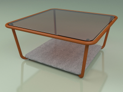 Table basse 001 (Verre Bronzé, Rouille Métallique, Pierre Luna)