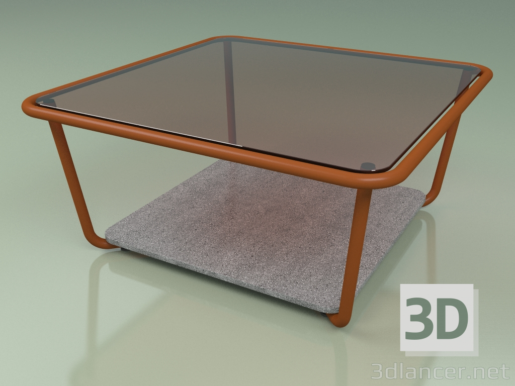 modèle 3D Table basse 001 (Verre Bronzé, Rouille Métallique, Pierre Luna) - preview