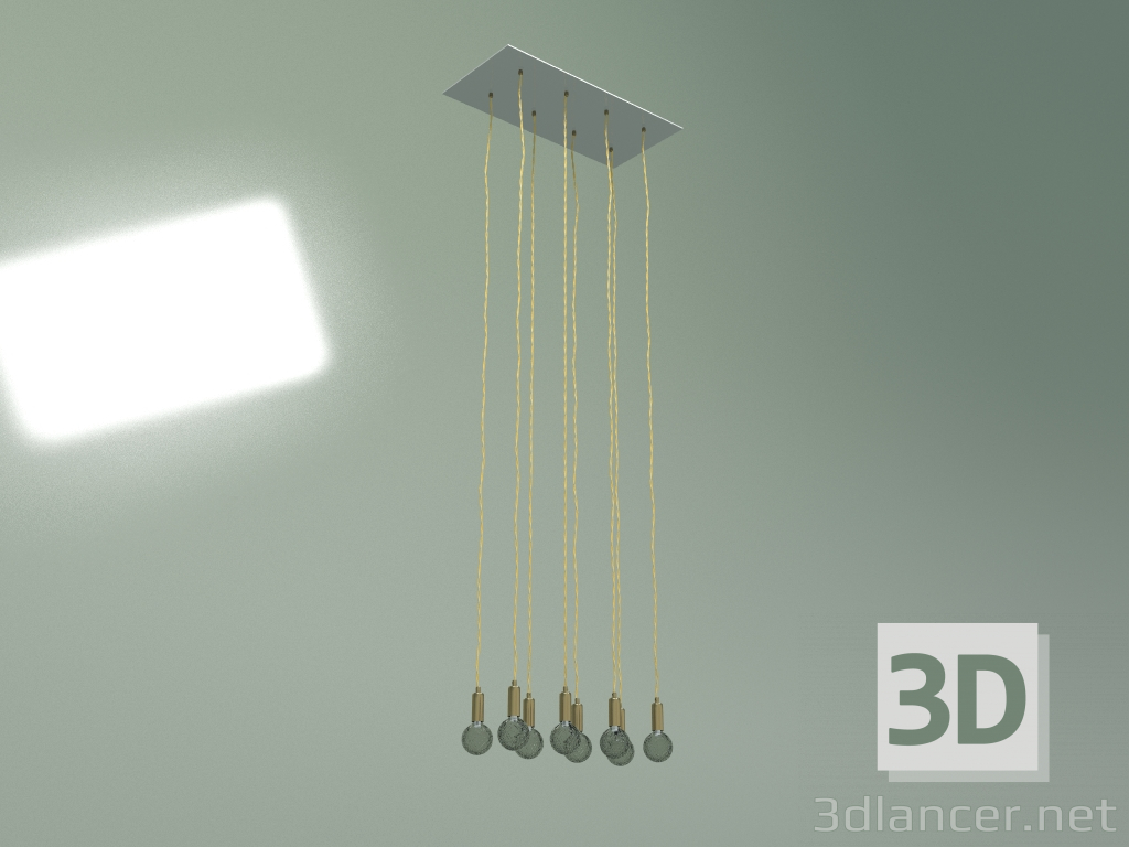 Modelo 3d Luminária pendente Crystal Bulb retangular - preview