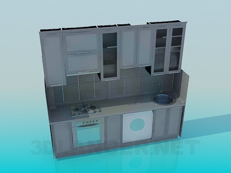 3d model Una pequeña cocina - vista previa