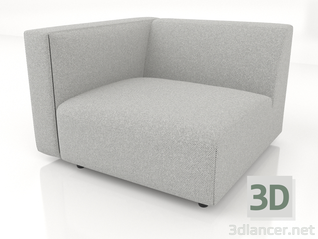 3d model Módulo sofá 1 plaza (XL) 83x100 con reposabrazos a la izquierda - vista previa