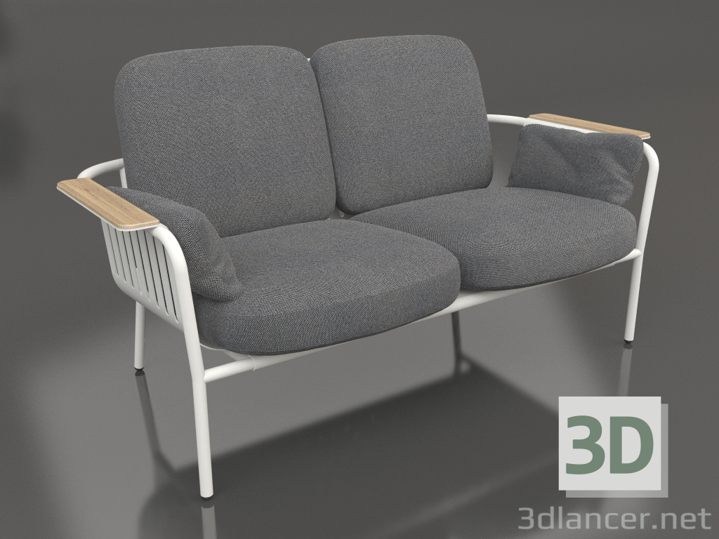 3d model 2-seater sofa (Agate gray) - preview