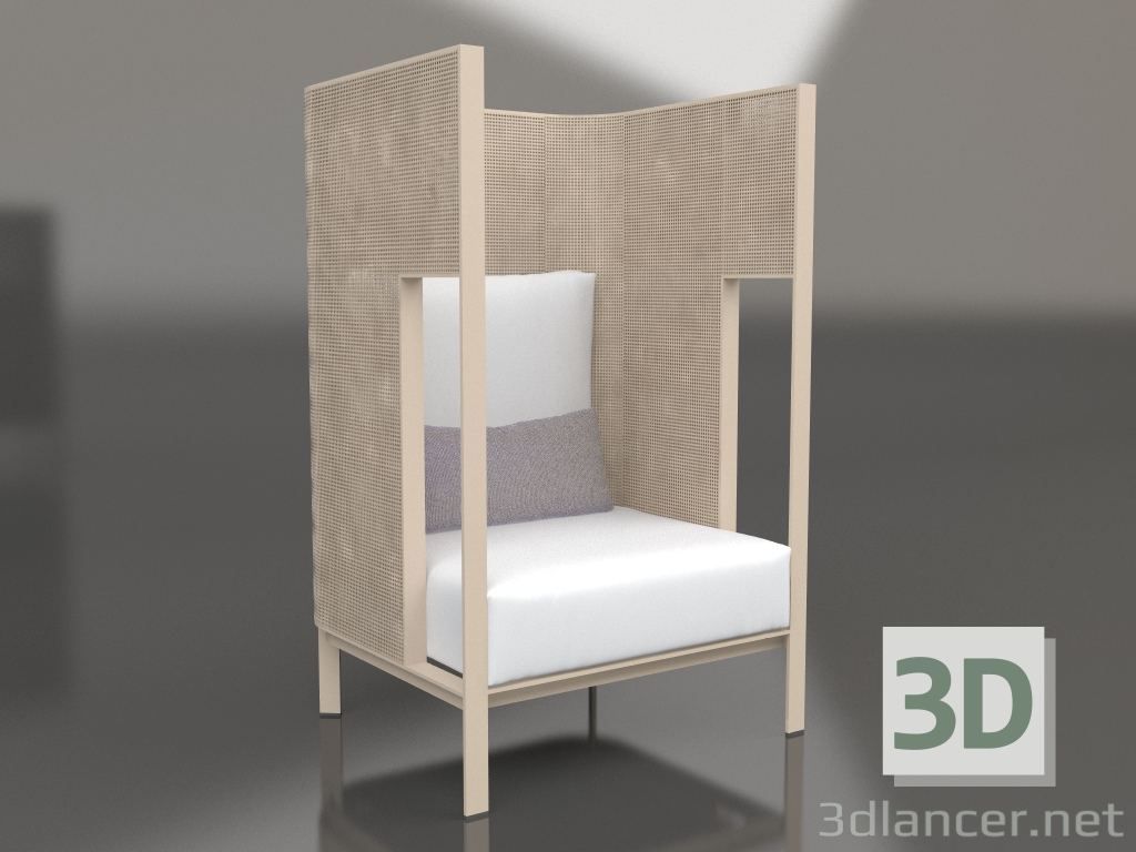 Modelo 3d Chaise lounge casulo (areia) - preview