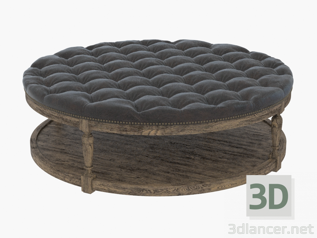 3D Modell Ottoman ROUND BÜSCHELIGER Leder Kaffee OSMANE (7801.1109 VL) - Vorschau