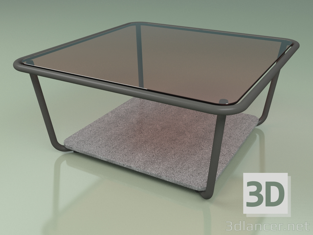 3d model Mesa de centro 001 (vidrio bronceado, piedra metálica, piedra luna) - vista previa