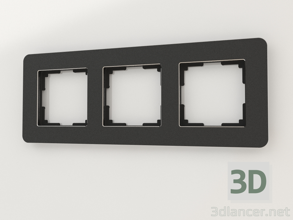 3d model Marco para 3 postes Platinum (aluminio negro) - vista previa