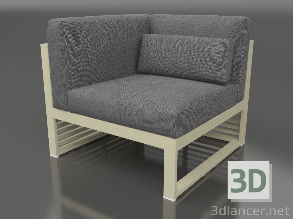 3D Modell Modulares Sofa, Abschnitt 6 links, hohe Rückenlehne (Gold) - Vorschau