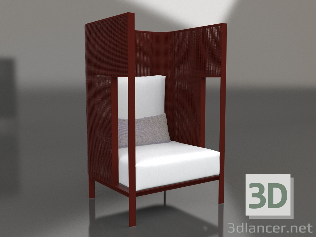 Modelo 3d Chaise lounge casulo (vinho tinto) - preview