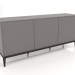 modello 3D Credenza, finitura noce impiallacciato W, laccato grigio-beige opaco (180x45x80 cm) - anteprima