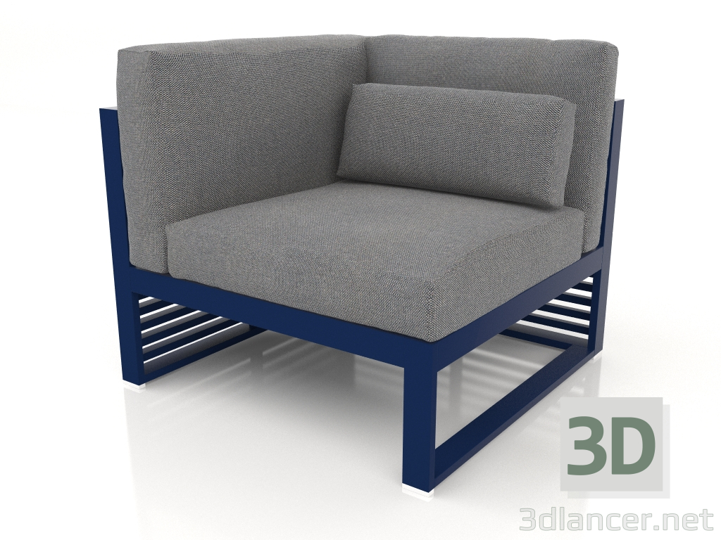 Modelo 3d Sofá modular, seção 6 esquerda, encosto alto (azul noturno) - preview