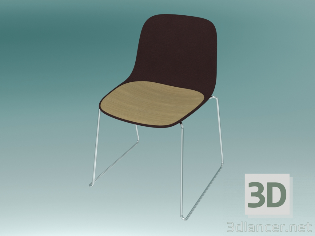 3d model Silla SEELA (S310 con acolchado y molduras de madera) - vista previa