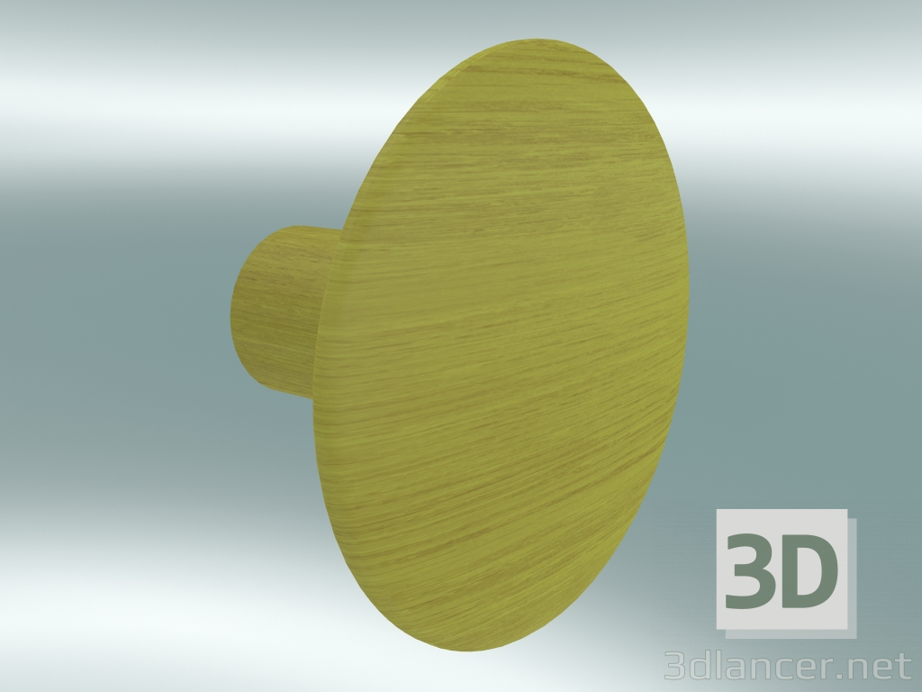 3d model Gancho para ropa Dots Wood (Ø6.5 cm, Amarillo) - vista previa