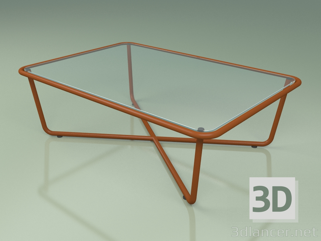 3D Modell Couchtisch 002 (Rippenglas, Metall Rost) - Vorschau