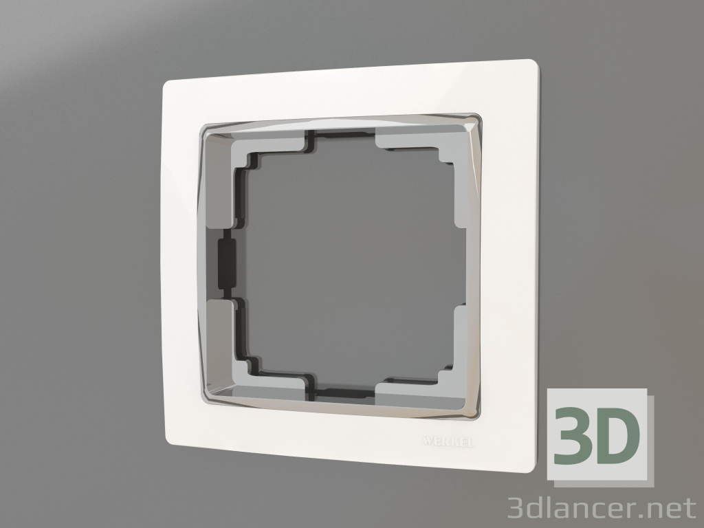 Modelo 3d Moldura para 1 poste Snabb (branco-cromado) - preview