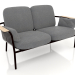 3d model 2-seater sofa (Black) - preview