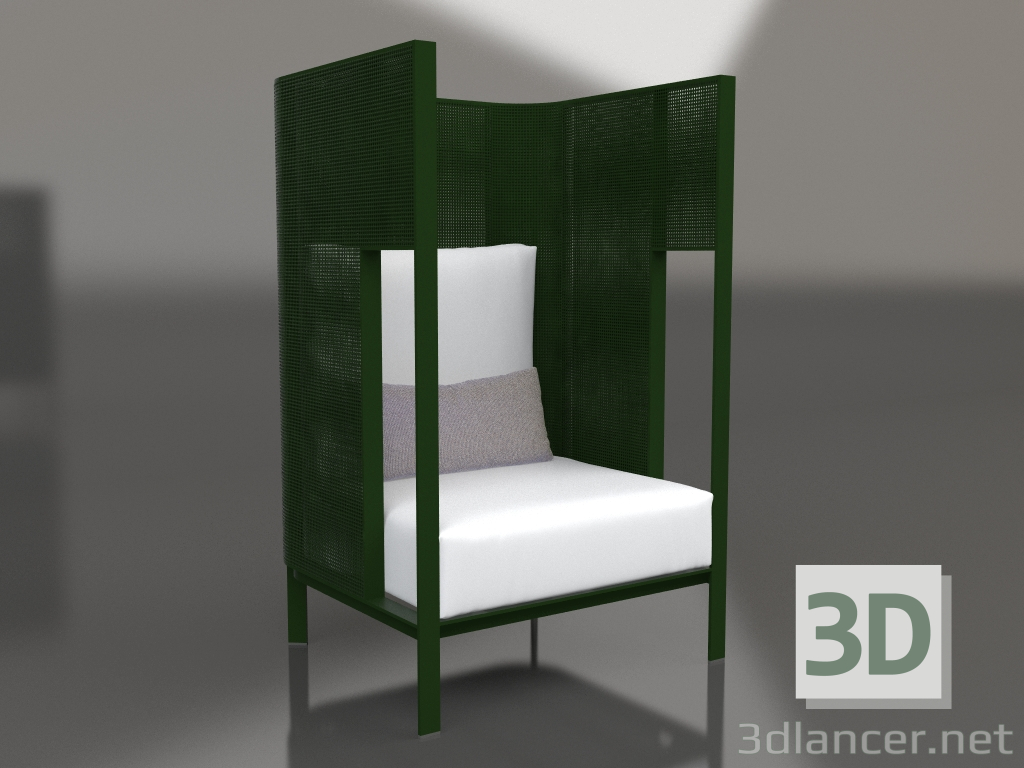 3d model Chaise longue capullo (Verde botella) - vista previa