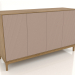 Modelo 3d Móvel de TV FARGO com fachadas fresadas 1600x500x950 mm (bege, carvalho natural, opção 1) - preview