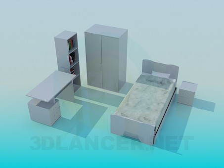 Modelo 3d Mobília de quarto de criança - preview