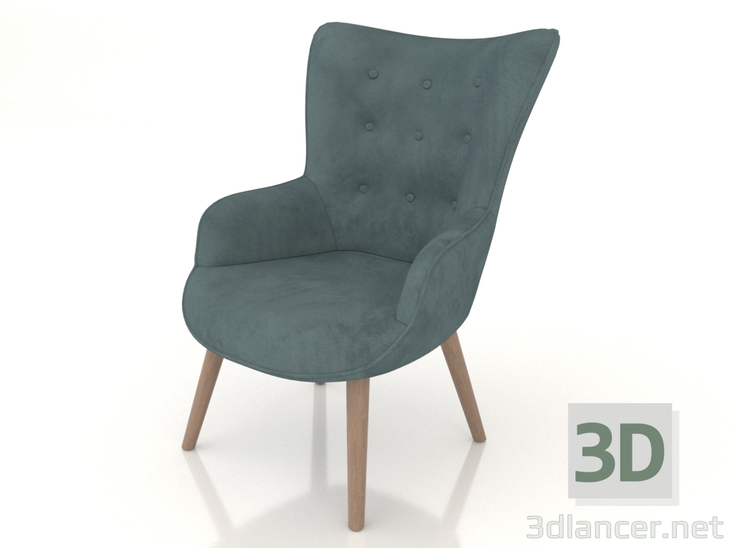 3d model Sillón Hygge (turquesa oscuro) - vista previa