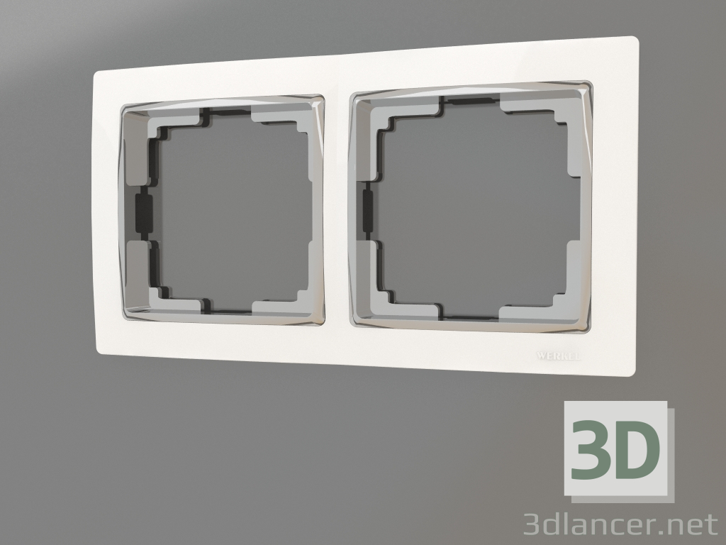 Modelo 3d Moldura para 2 postes Snabb (branco-cromado) - preview