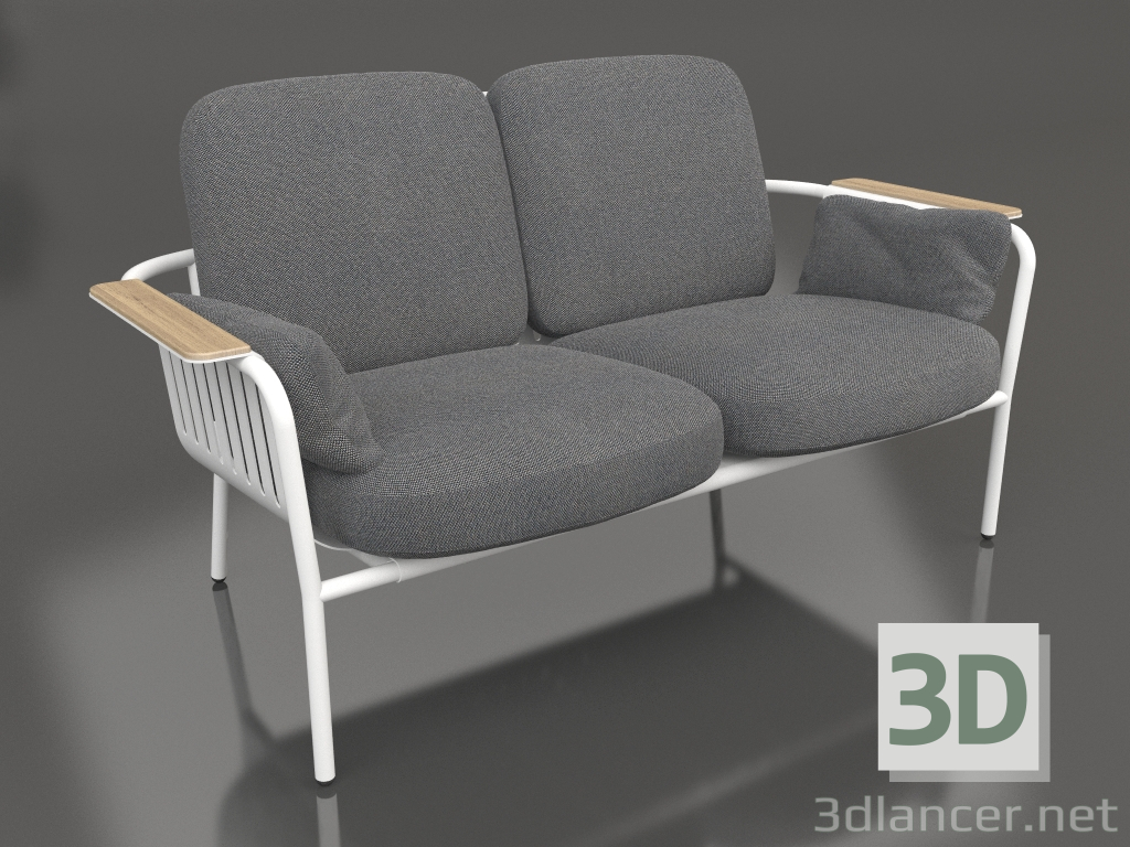 3D Modell 2-Sitzer-Sofa (Weiß) - Vorschau