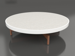 Table basse ronde Ø90x22 (Blanc, DEKTON Sirocco)