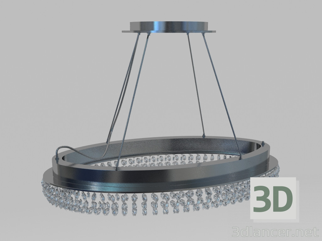 modello 3D Pendente lampadario carolina md10230-6b impostato 6 cromo - anteprima