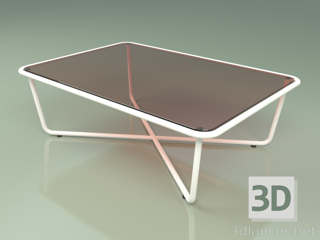 3d model Mesa de centro 002 (Vidrio bronceado, Leche metálica) - vista previa