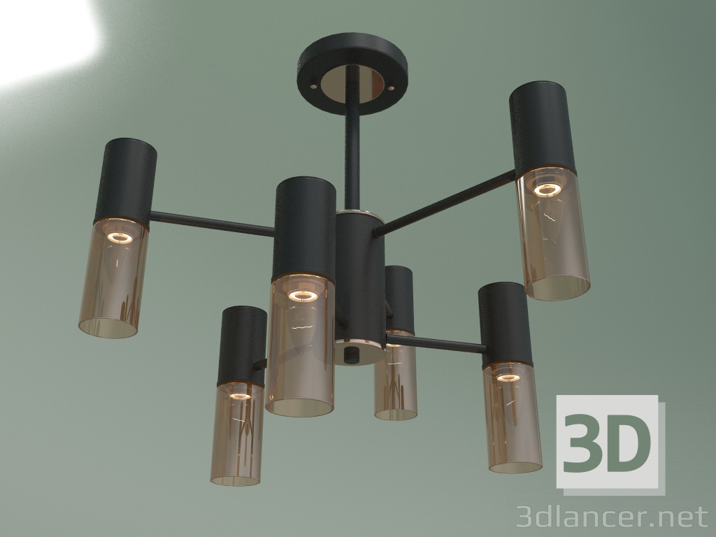 modello 3D Lampadario a sospensione Tesoro 70125-6 (nero) - anteprima