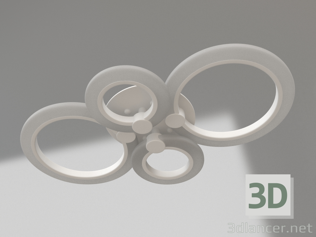 modello 3D Lampada dimmerabile Saga bianco (07817) - anteprima