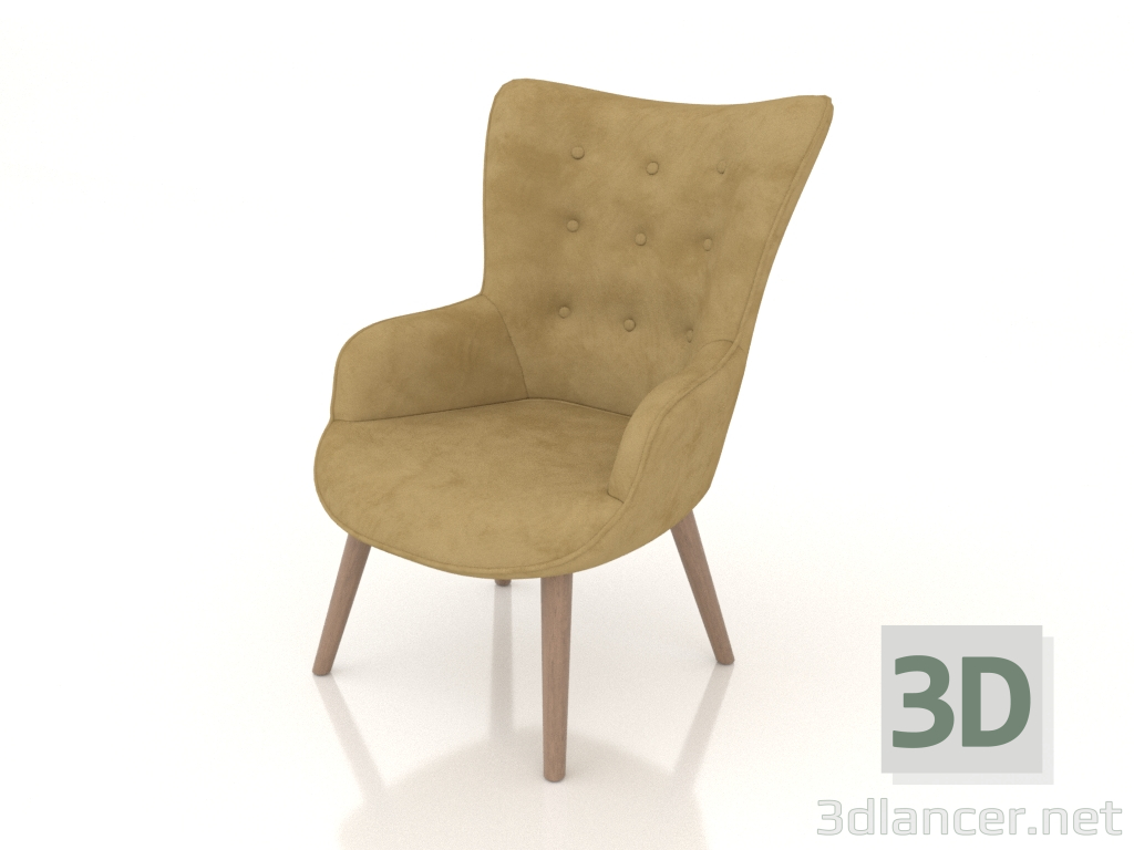 modèle 3D Fauteuil Hygge (jaune) - preview