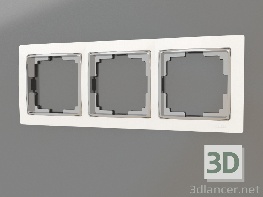 Modelo 3d Moldura para 3 postes Snabb (branco-cromado) - preview