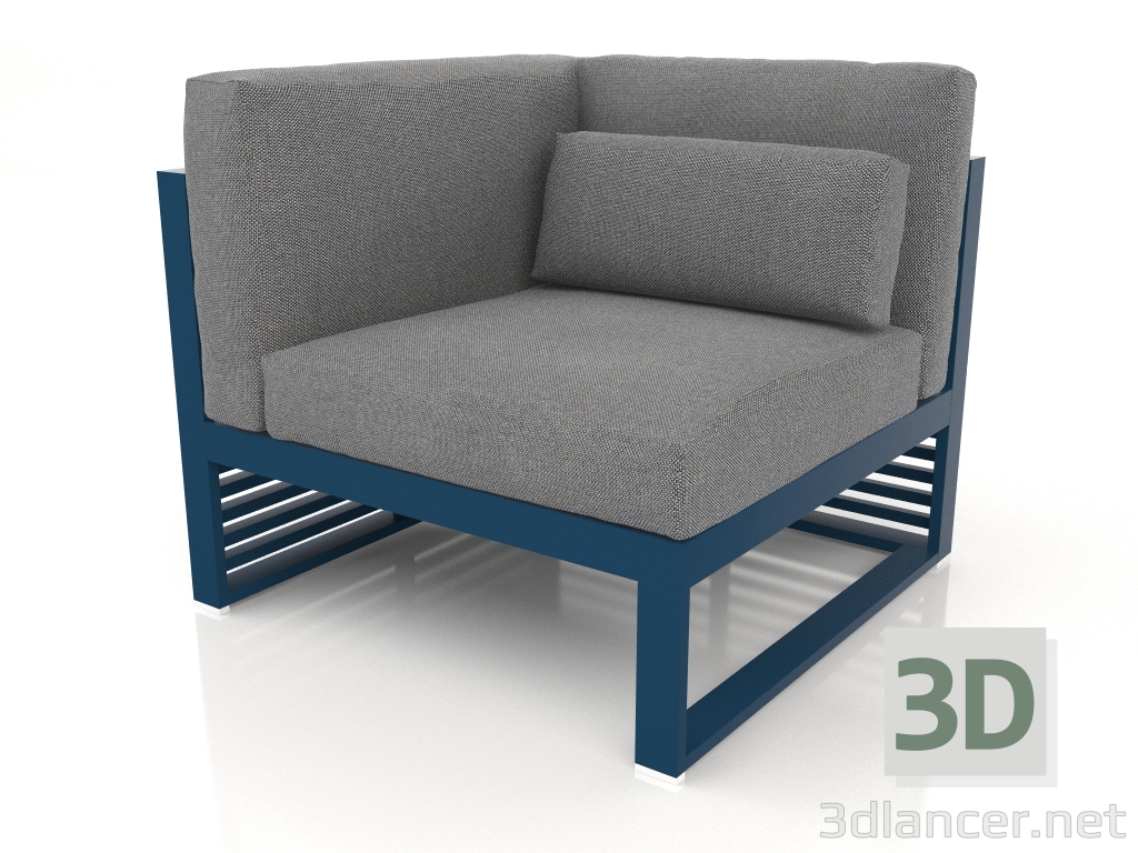 modello 3D Divano modulare, sezione 6 sinistra, schienale alto (Grigio blu) - anteprima