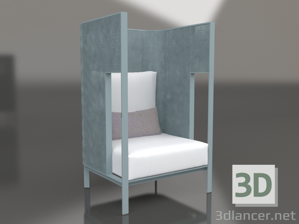 modèle 3D Méridienne cocon (Bleu gris) - preview