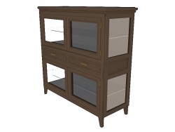 mueble cristalera con cajones