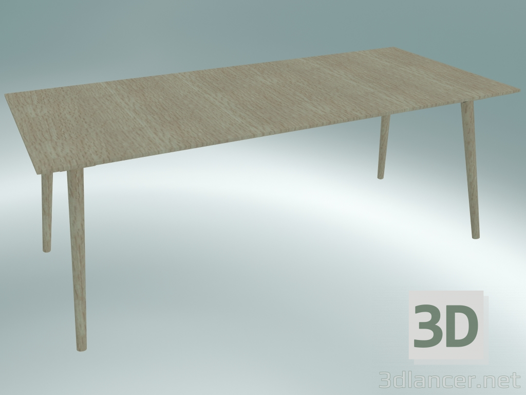 modello 3D Tavolo da pranzo In Between (SK5, 200x90cm H 74cm, Rovere laccato chiaro) - anteprima