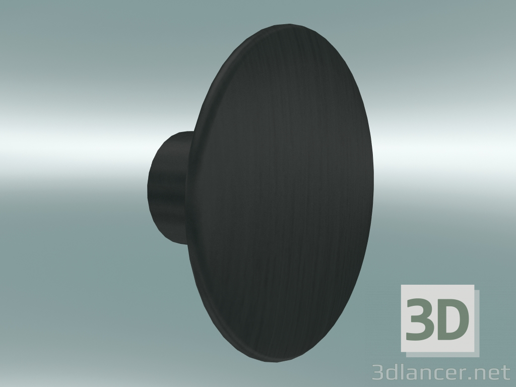 Modelo 3d Gancho de roupa Pontos Madeira (Ø9 cm, Preto) - preview